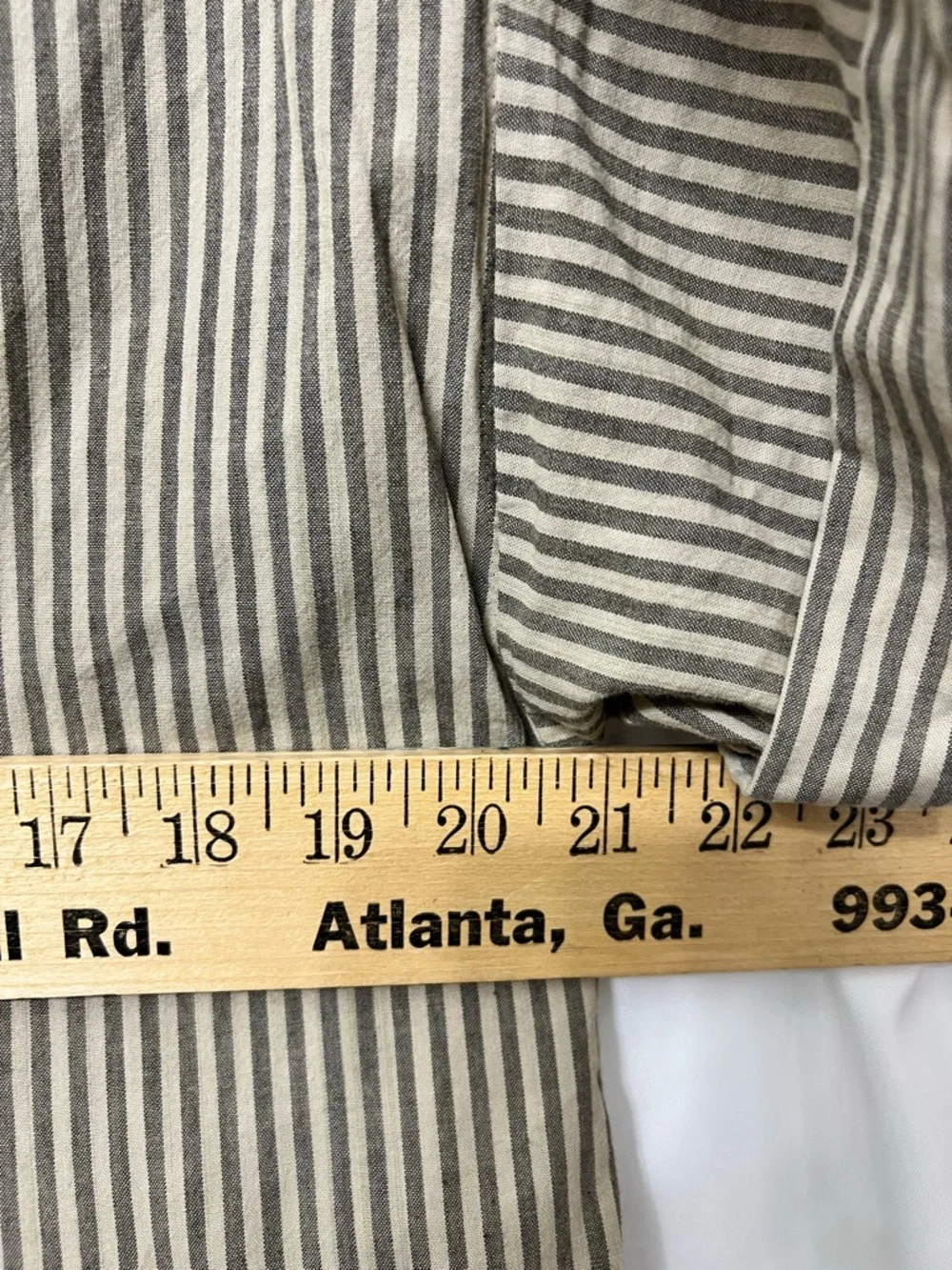 Free People NWOT Stripe Babydoll Mini Dress Tan Gray Linen Blend Oversized Small
